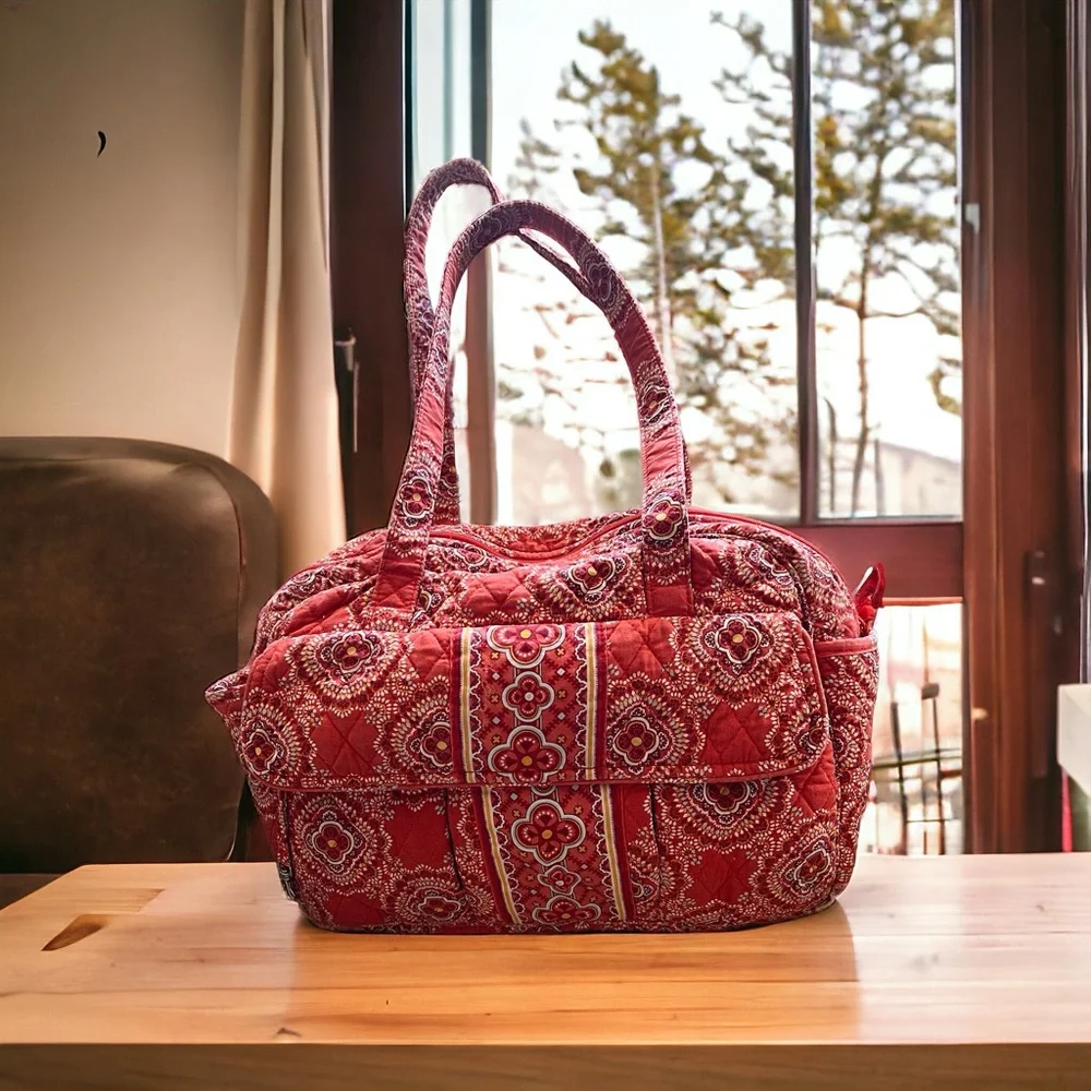 Vera Bradley Diaper Bag, Orange Paprika Print‎